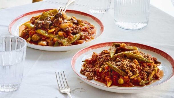 Φασολάκια με μοσχαράκι τας κεμπάπ από την Πόλη