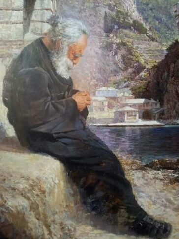 Ολόσωμος ασκητής σε ξεροπέζουλο