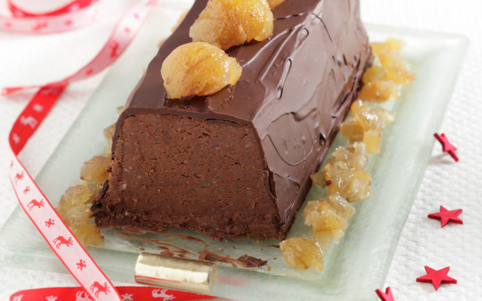 Σοκολατένιος κορμός με κάστανο