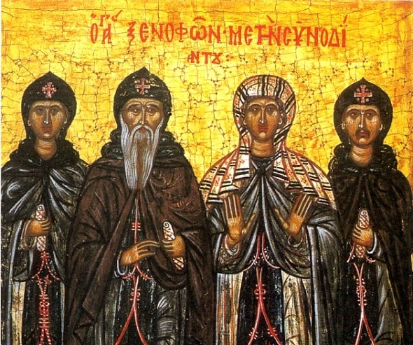 Μια αγία οικογένεια, ο Όσιος Ξενοφών και η συνοδεία του Μια αγία οικογένεια, ο Όσιος Ξενοφών και η συνοδεία του